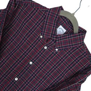 Brooks Brothers 1818 Regent Fit Plaid Button Down Shirt Mens L Cotton Red